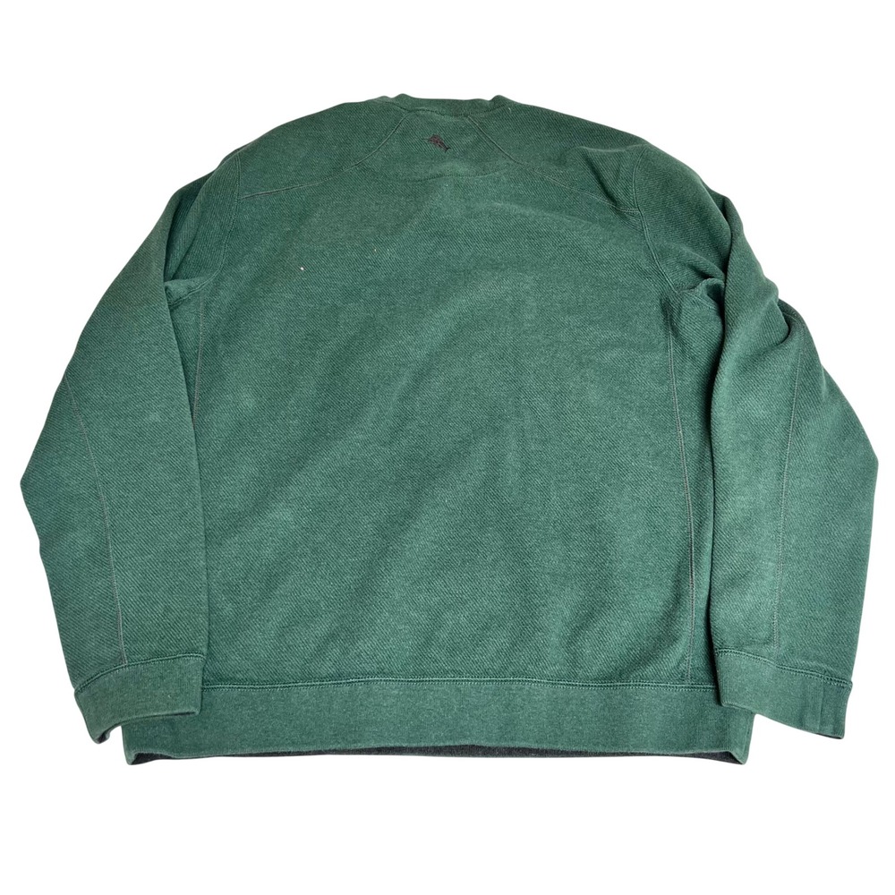 Tommy Bahama Mens Reversible Sweatshirt Green Charcoal Grey Cotton Pullover L - Picture 2 of 16